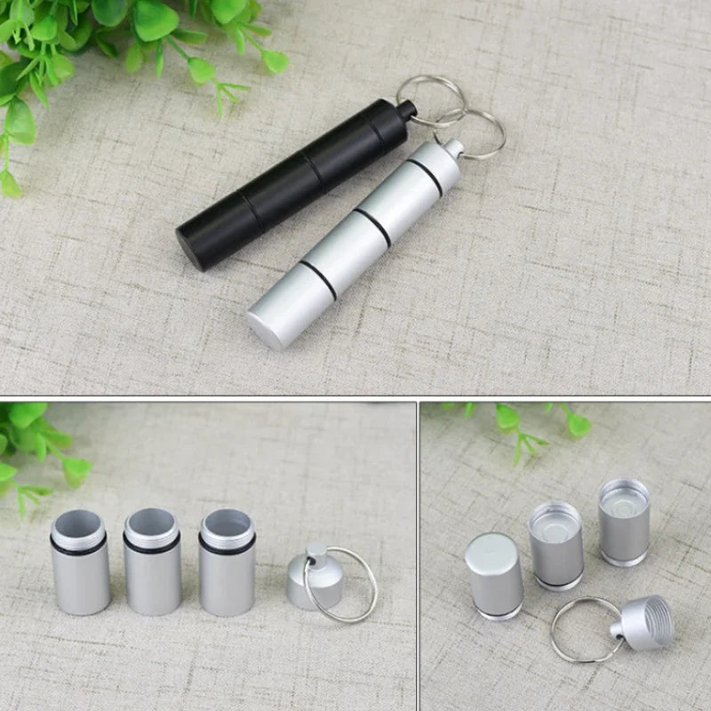 Mini Aluminum Waterproof Pill Box Portable Sealed 3 Hour Grid Daily Organizer Travel Medical Vitamin Fish Oil Peaceful Pleasures Health and Wellness
