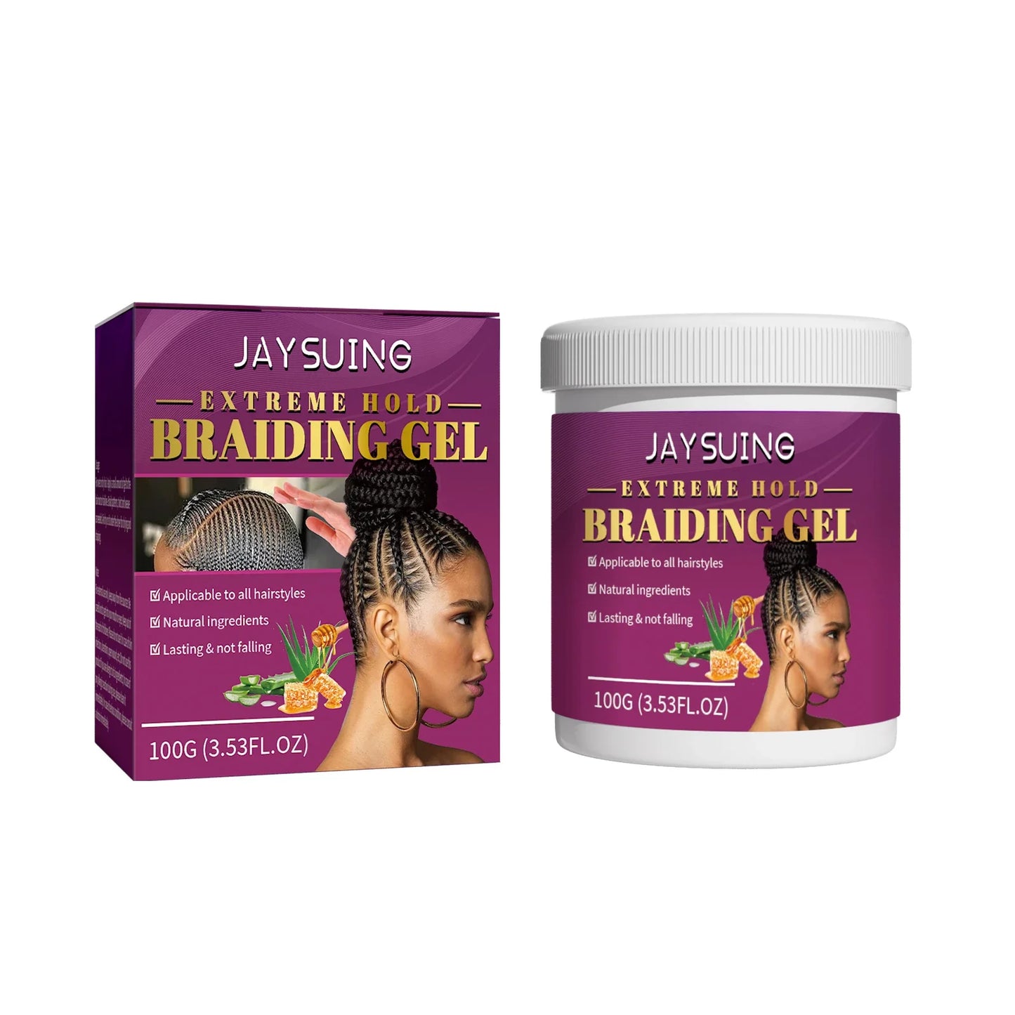 Jaysuing Extreme Hold Braiding Gel – Edge Control & Anti-Frizz