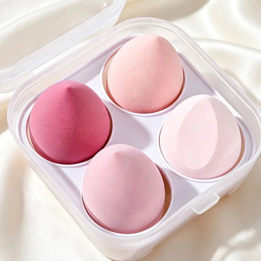 4pcs Makeup Sponge Powder Puff Wet Dry Dual Use Beauty Blender Sponge Beauty Egg Foundation Makeup Sponge Cosmetic Ball Peaceful Pleasures Health and Wellness