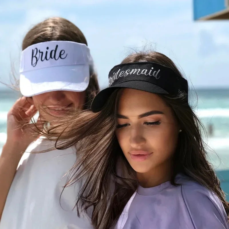 Bride & Bridesmaid Visors – Bachelorette Beach Party Hats