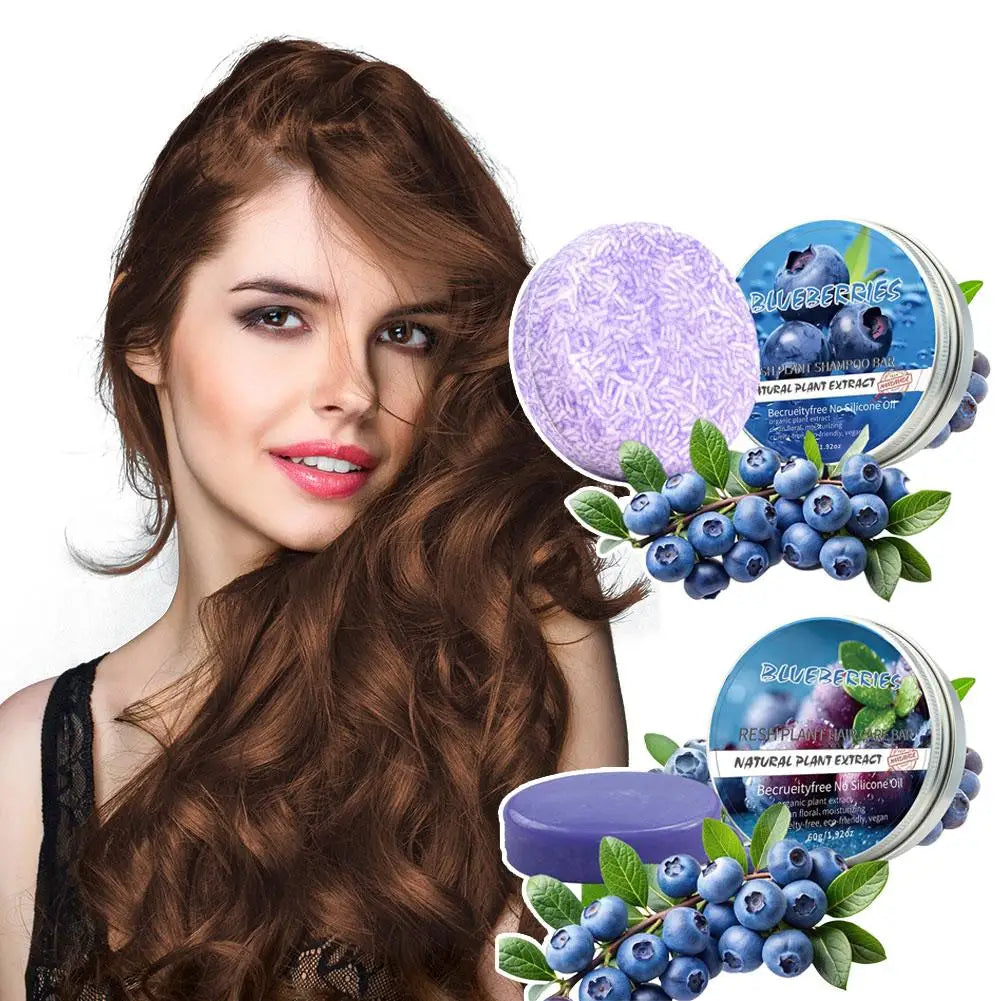 Blueberry Shampoo & Hair Conditioner Bar - Plant Essential Oil Soap,Oil Control Volumizing, Silicone-Free for All Hair Types Peaceful Pleasures Health and Wellness