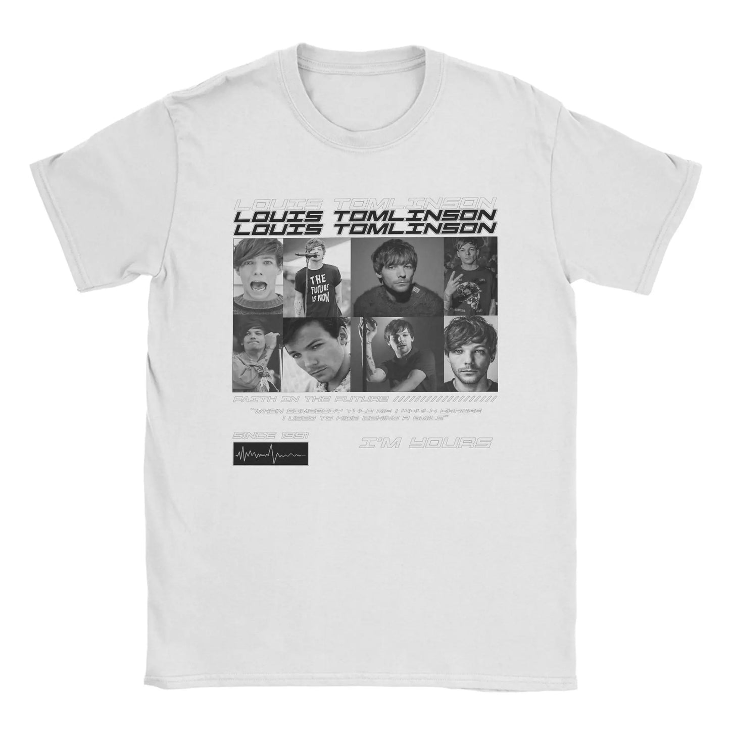 Louis Tomlinsons Men T Shirts I'm Yours Fun Tees Short Sleeve Crew Neck T-Shirt 100% Cotton Big Size Clothes Peaceful Pleasures Health and Wellness WHITE XXXL