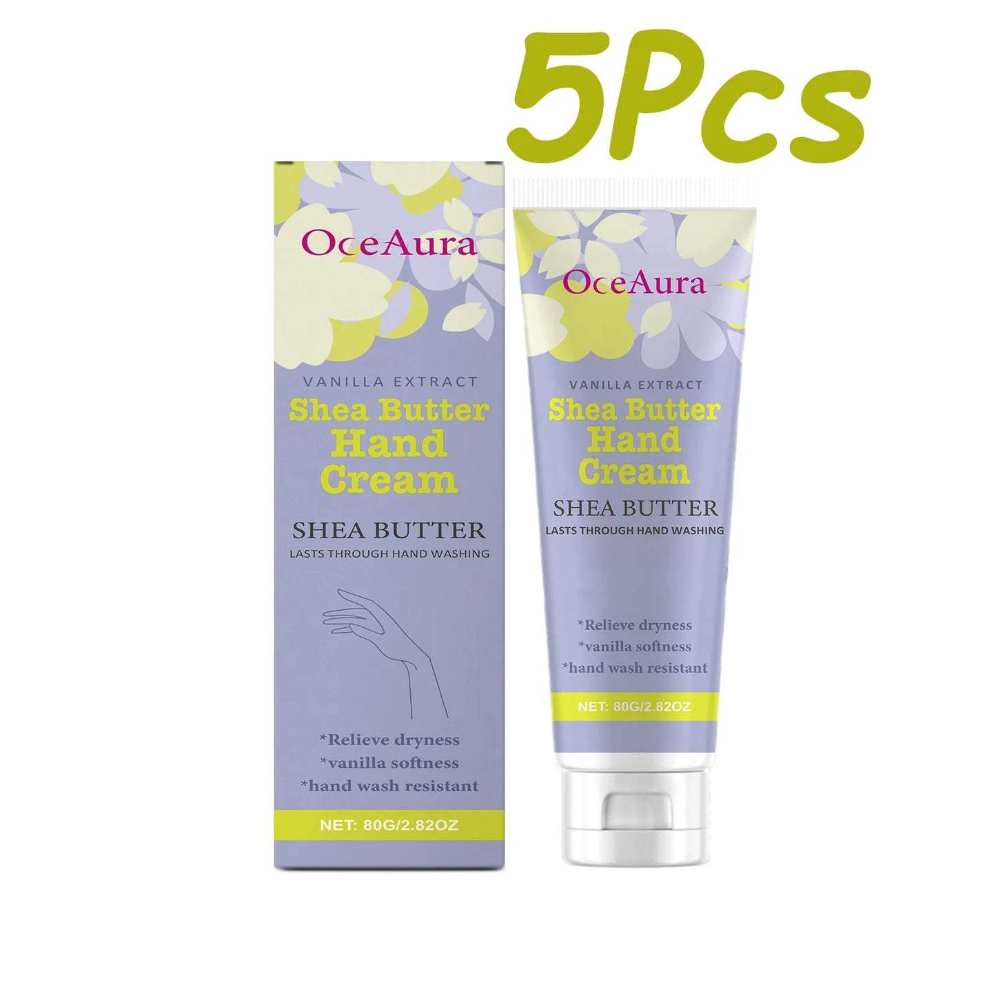 Shea Butter Hand Cream Nourishing Care Deep Hydration Anti Cracking Fast Absorbing Non-Greasy Winter Moisturizing Hand Cream Peaceful Pleasures Health and Wellness 5Pcs