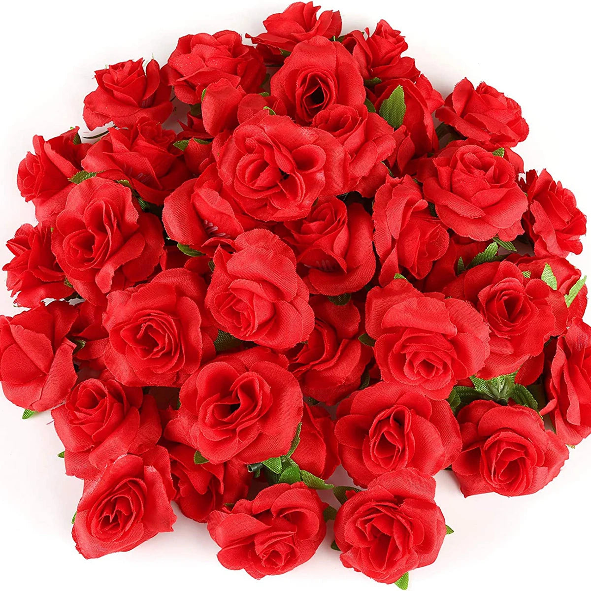 50/100PCS Cream Silk Rose Heads – Wedding, DIY & Craft Decor