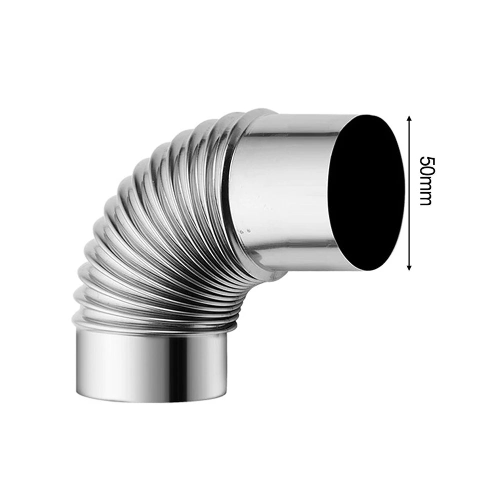 1x Stove Flue Steel Pipe Chimney Liner Bend Multi Gas Water Heater