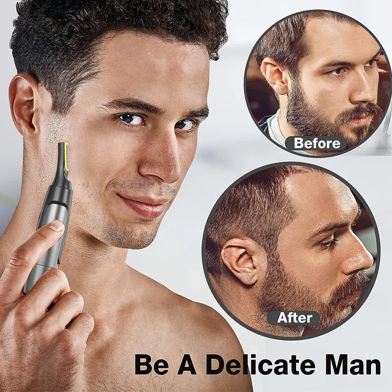 Electric Eyebrow Trimmer Razor Ultra Thin Precision Trimmer Electric Portable Ear Trimmer For Men Nose Hair Shaver Waterproof Peaceful Pleasures Health and Wellness