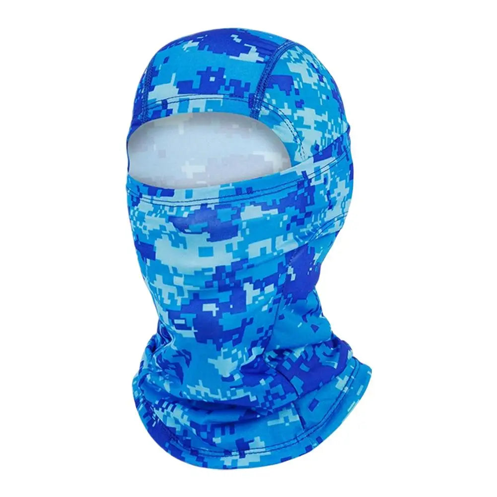 Full Face Mask for Men Women Camouflage Motorcycle Balaclava Quick Dry Cycling Headwear Fishing Skiing Sun Hood Hat 10 Colors Peaceful Pleasures Health and Wellness light blue
