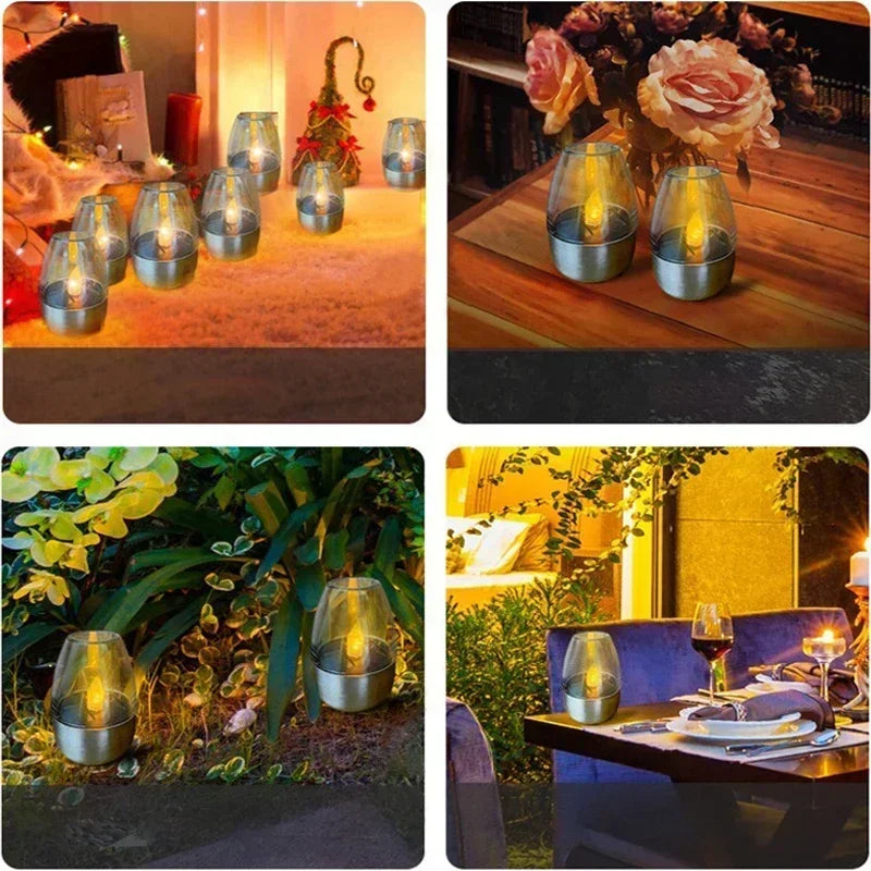 LED Solar Flameless Candle Lights – Waterproof Outdoor Garden