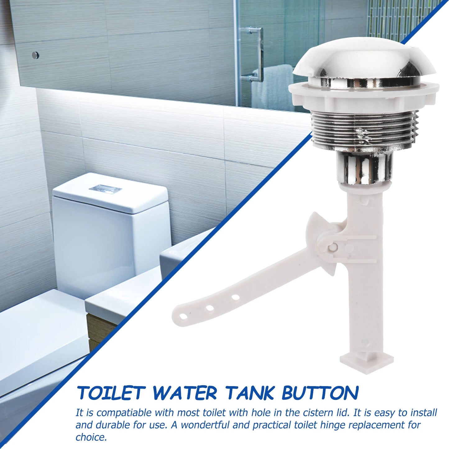 Push Button Toilet Flush Kits Rods Round Valve Push Button Flush Toilet Seat Water Tank Valve Home Hotel Hardware Accessories Peaceful Pleasures Health and Wellness Default Title
