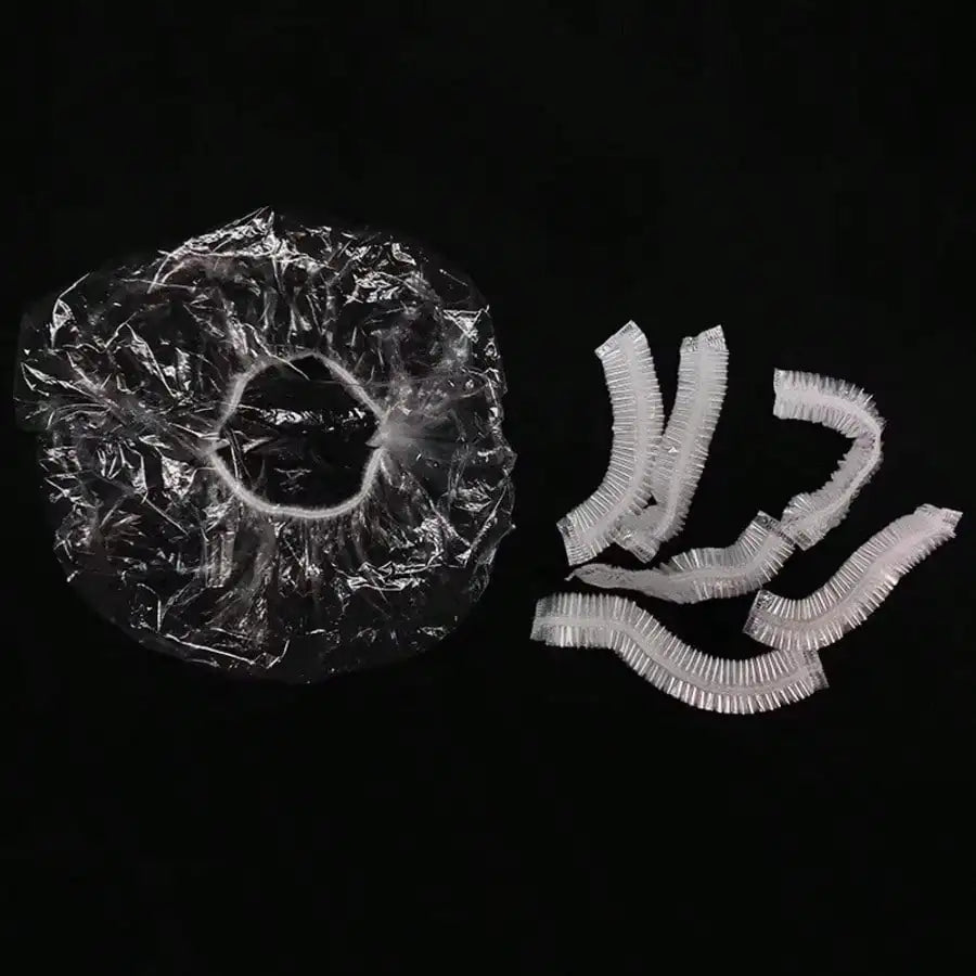 Disposable Shower Caps 50/100 Pack – Clear Elastic Waterproof