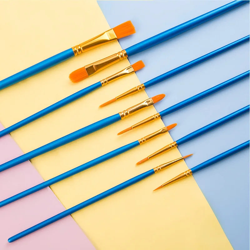 10pcs Paint Brushes Set Painting Art Brush For Acrylic Oil Watercolor Artist Professional Kits Peaceful Pleasures Health and Wellness