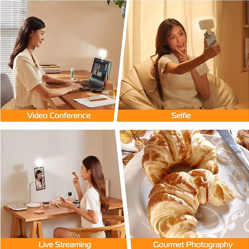 Mini Portable Fill Light LED Video Light Photography Lighting Cell Phone Selfie Livestreaming Fill Lamp Cold and Warm Vlog Lamp Peaceful Pleasures Health and Wellness