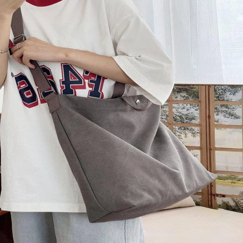 Beige Canvas Tote Bag – Large Capacity Shoulder Bag | JETTING
