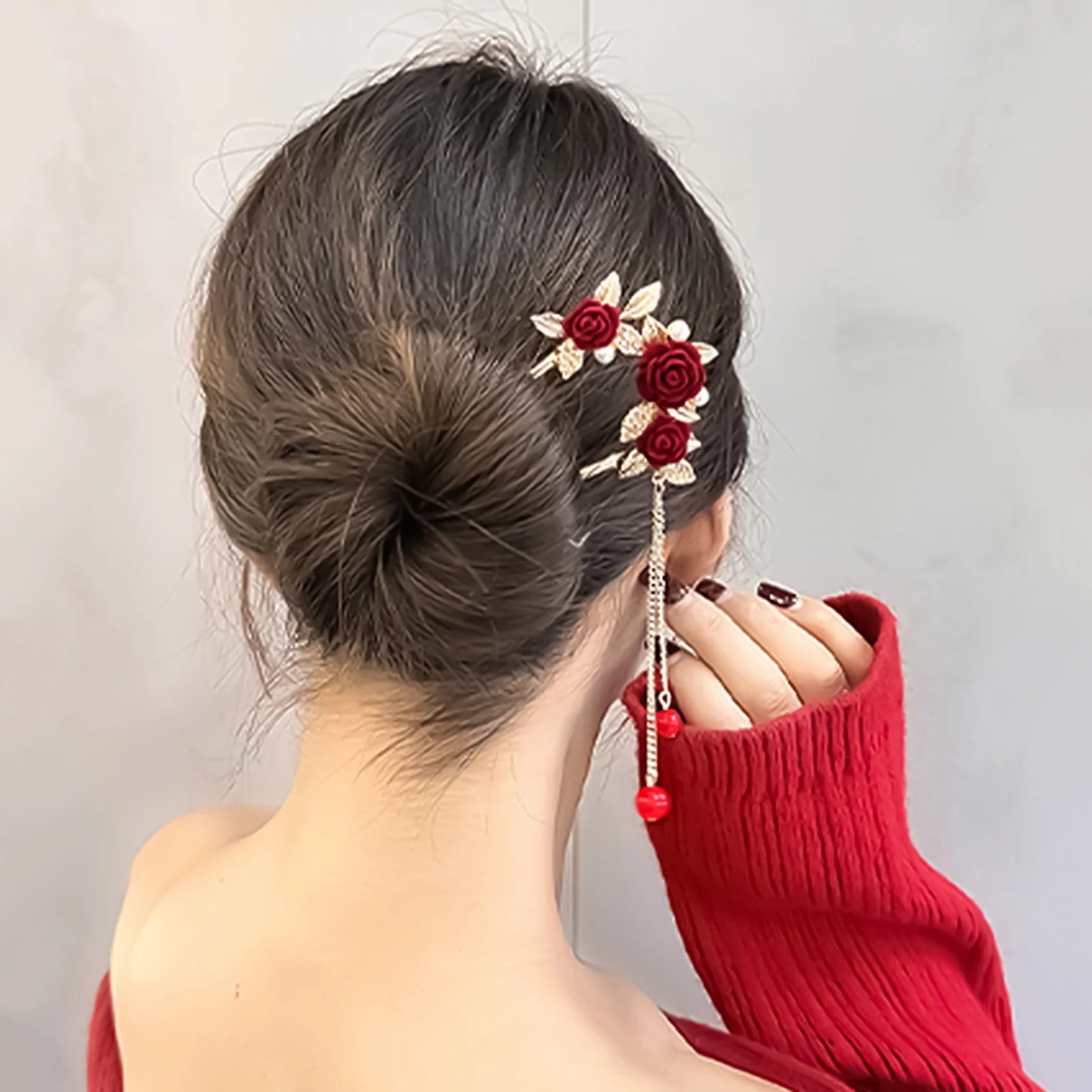 Chinese Court Style Alloy Hair Pins Durable Headdress with Elegant Tassel for Women Wedding Hanfu Cheongsam Peaceful Pleasures Health and Wellness