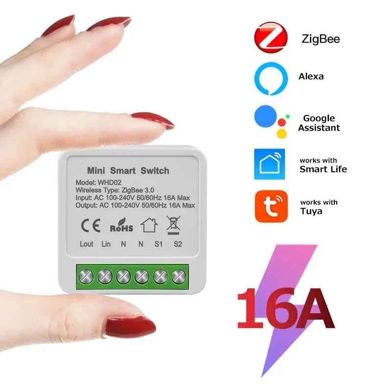 Tuya ZigBee Breaker 433 WiFi Smart Switch 2Way Breaker Relay Module 220V 110V 16A Smart Life Voice Control For Alexa Google Home Peaceful Pleasures Health and Wellness 16A ZigBee switch