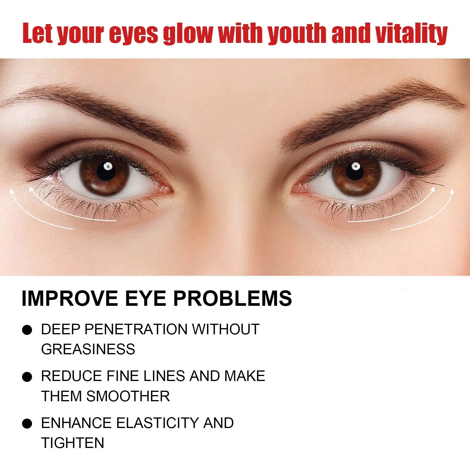 Peptide Repair Lifting Eye Cream Removal Eyes Bags Firming Relieve Eye Fatigue Eliminate Edema Brighten Fade Dark Circles Serum Peaceful Pleasures Health and Wellness