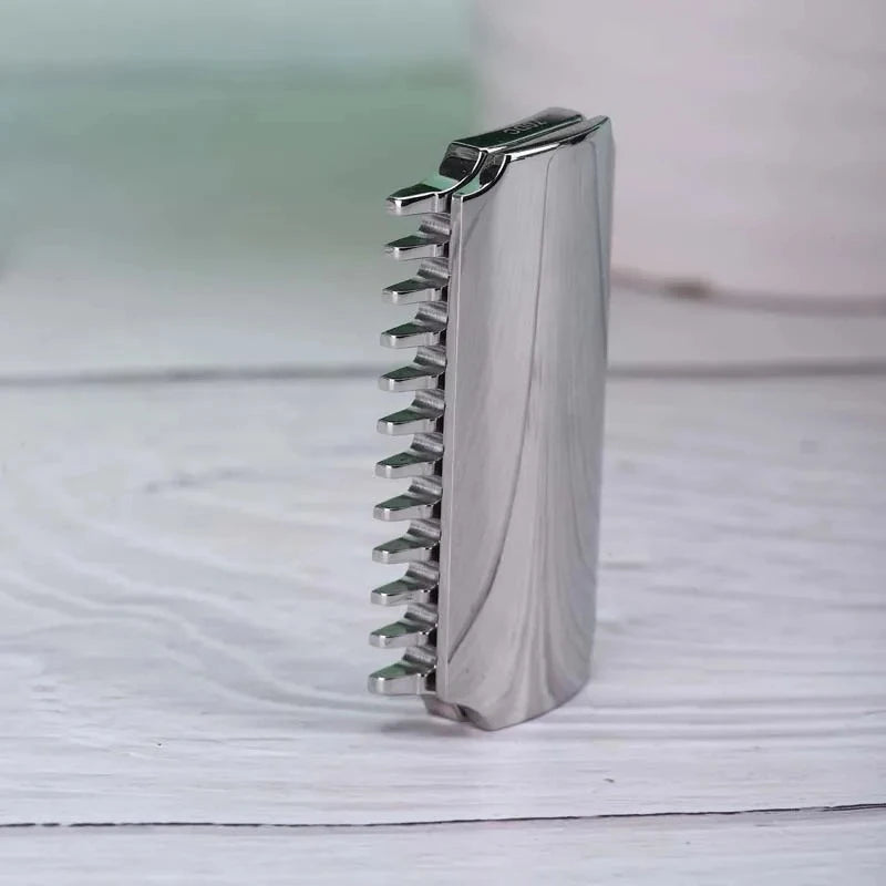 2026 YAQI Vostok 70DC Safety Razor Head 316 Stainless Steel Polished Dual Comb with 0.7mm Blade Gap for Smooth Shaving Peaceful Pleasures Health and Wellness