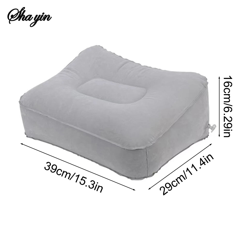 Inflatable Soft Footrest Pillow PVC Inflatable Foot Rest Pillow Cushion Air Travel Office Home Leg Up Relaxing Feet Almohada Peaceful Pleasures Health and Wellness