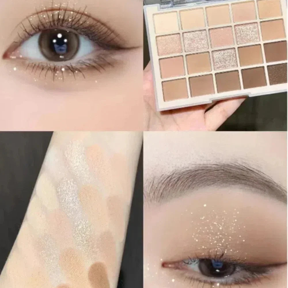 20-Color Korean Eyeshadow Palette | Matte Glitter Shimmer