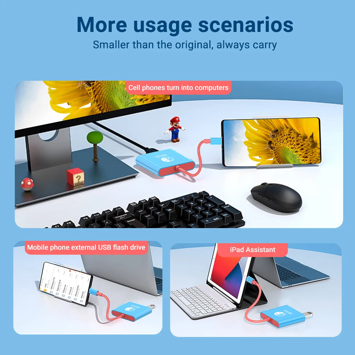 Portable Switch Docking Station USB-C Hub HDMI USB 3.0 Travel USB-C Docking Station Peaceful Pleasures Health and Wellness