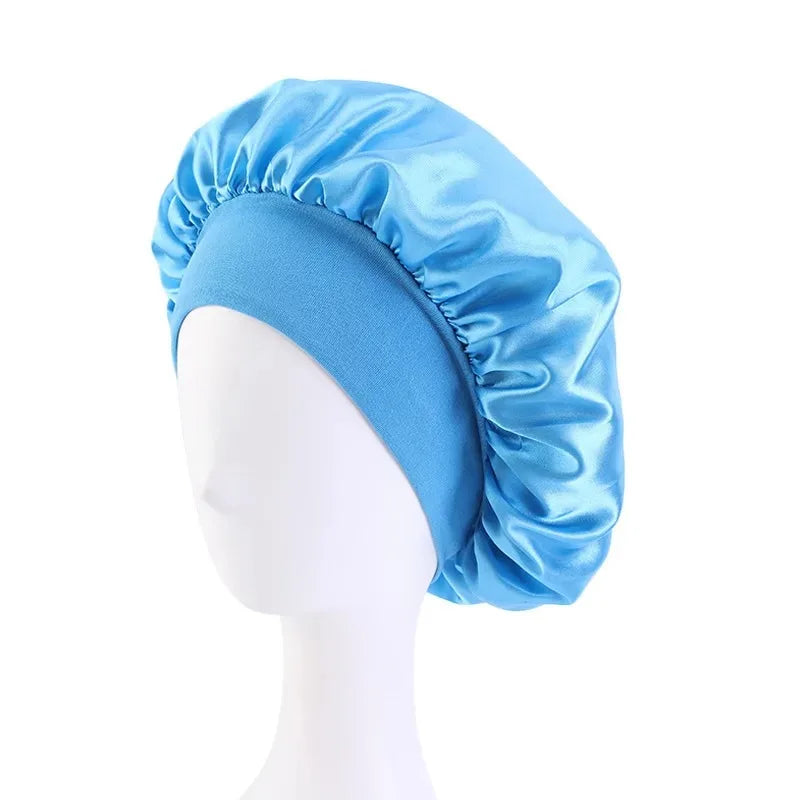 Women's Satin Sleep Bonnet | Wide Brim, Elastic Band Hair Care
