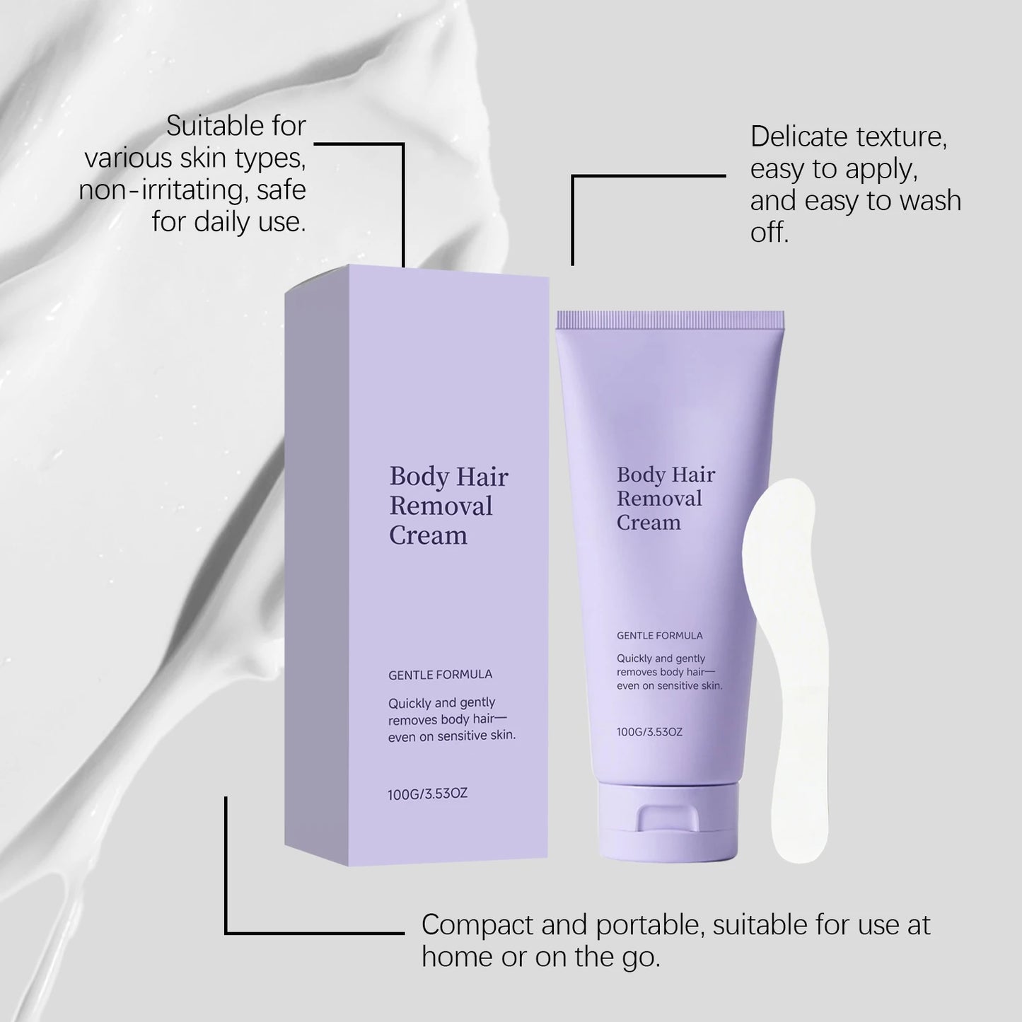Painless Hair Removal Cream – Sensitive Skin, 100g