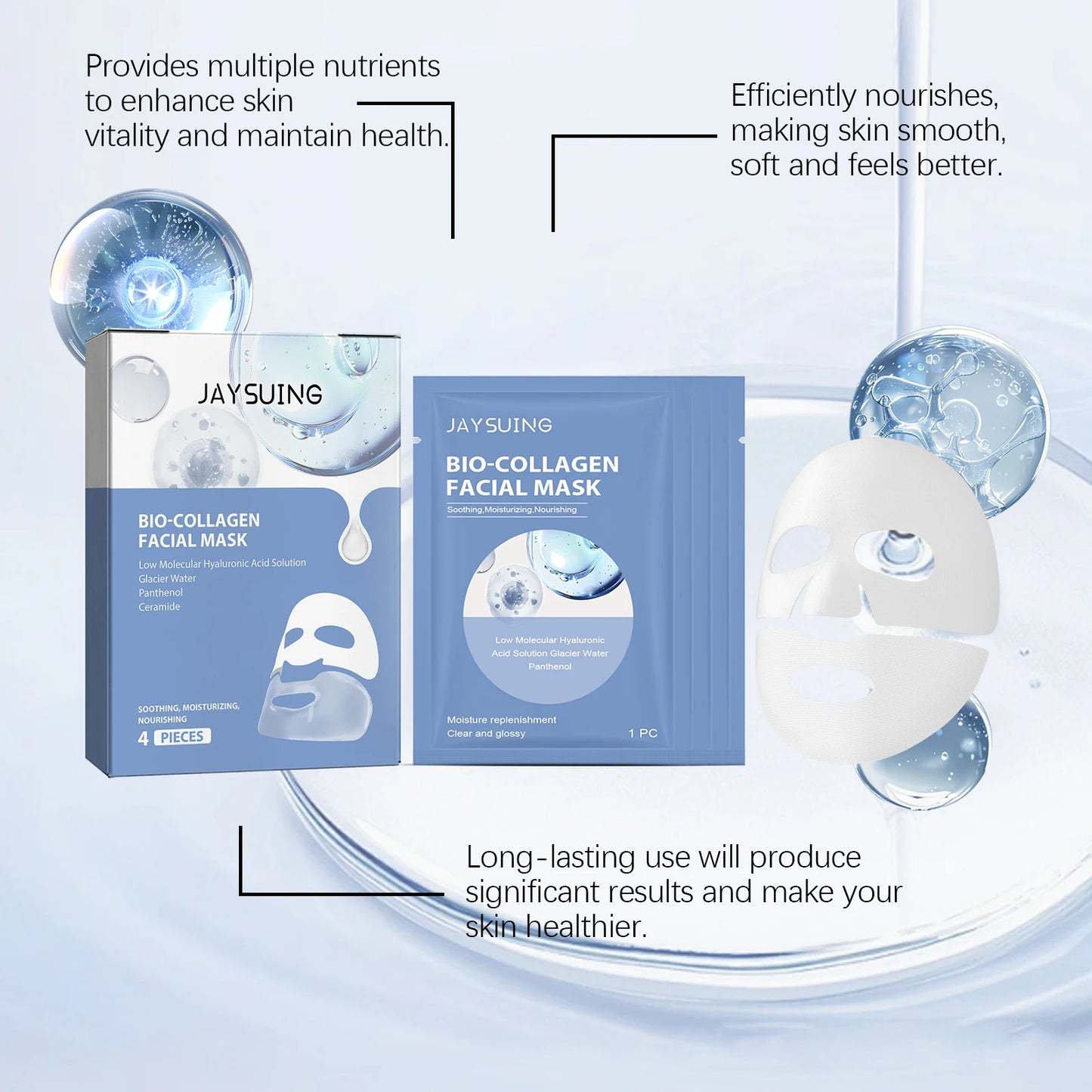 Jaysuing Collagen & Niacinamide Sheet Mask | Hydrate & Brighten