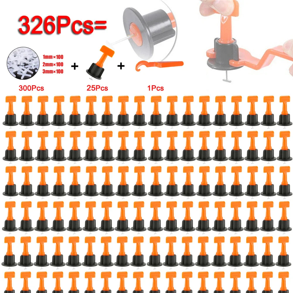 326Pcs Tile Leveling System – Spacers, Wedges & Plier Kit