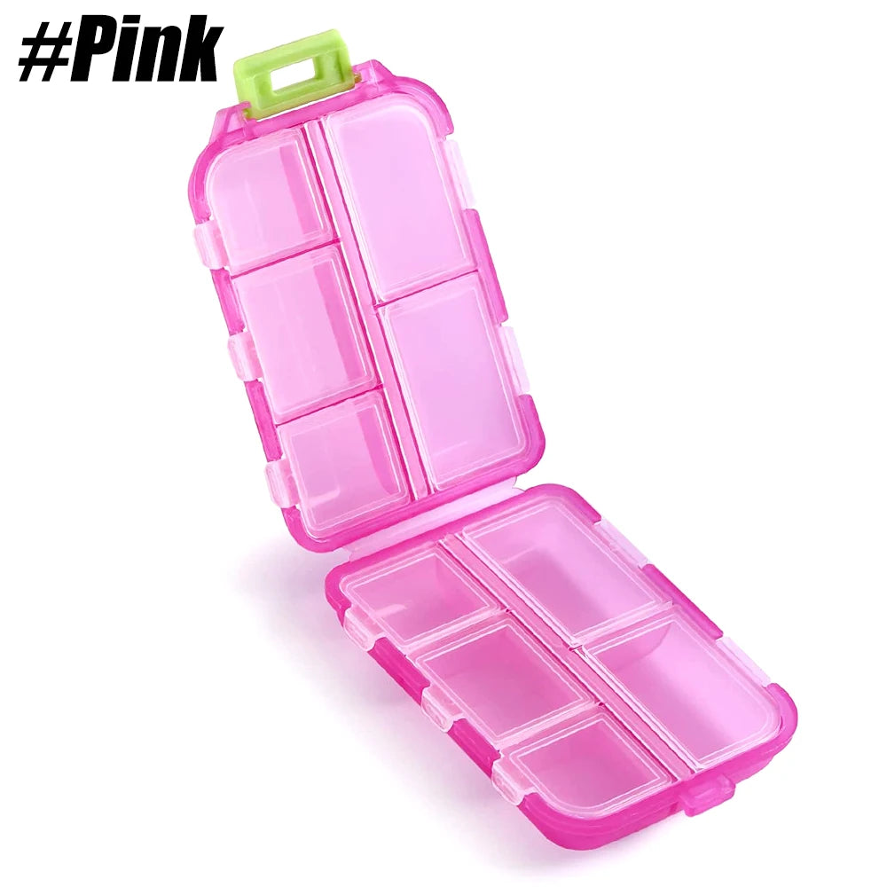 1PC Pill Case Portable Small Weekly Travel Pill Organizer Portable Pocket Pill Box Dispenser for Vitamin Container Medicine Box Peaceful Pleasures Health and Wellness Pink
