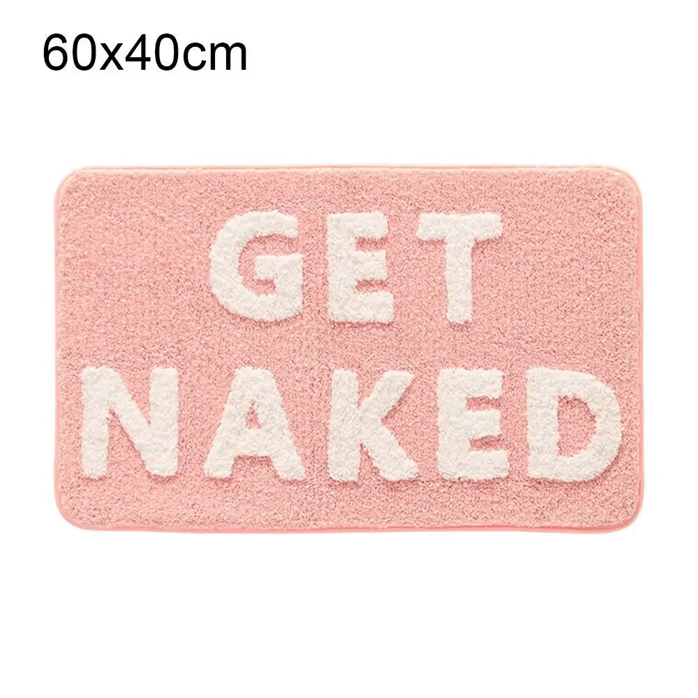 Pink Get Naked Bath Mat | Non-Slip, Soft & Absorbent Rug
