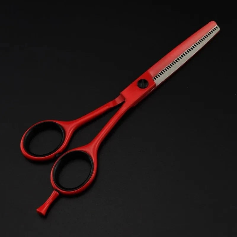 Hair Scissors Cutting+Thinning Set Salon Shears Barber Scissors Shop 6 Inch Hairdressing Scissors Professional High Quality Red Peaceful Pleasures Health and Wellness thin 25-30
