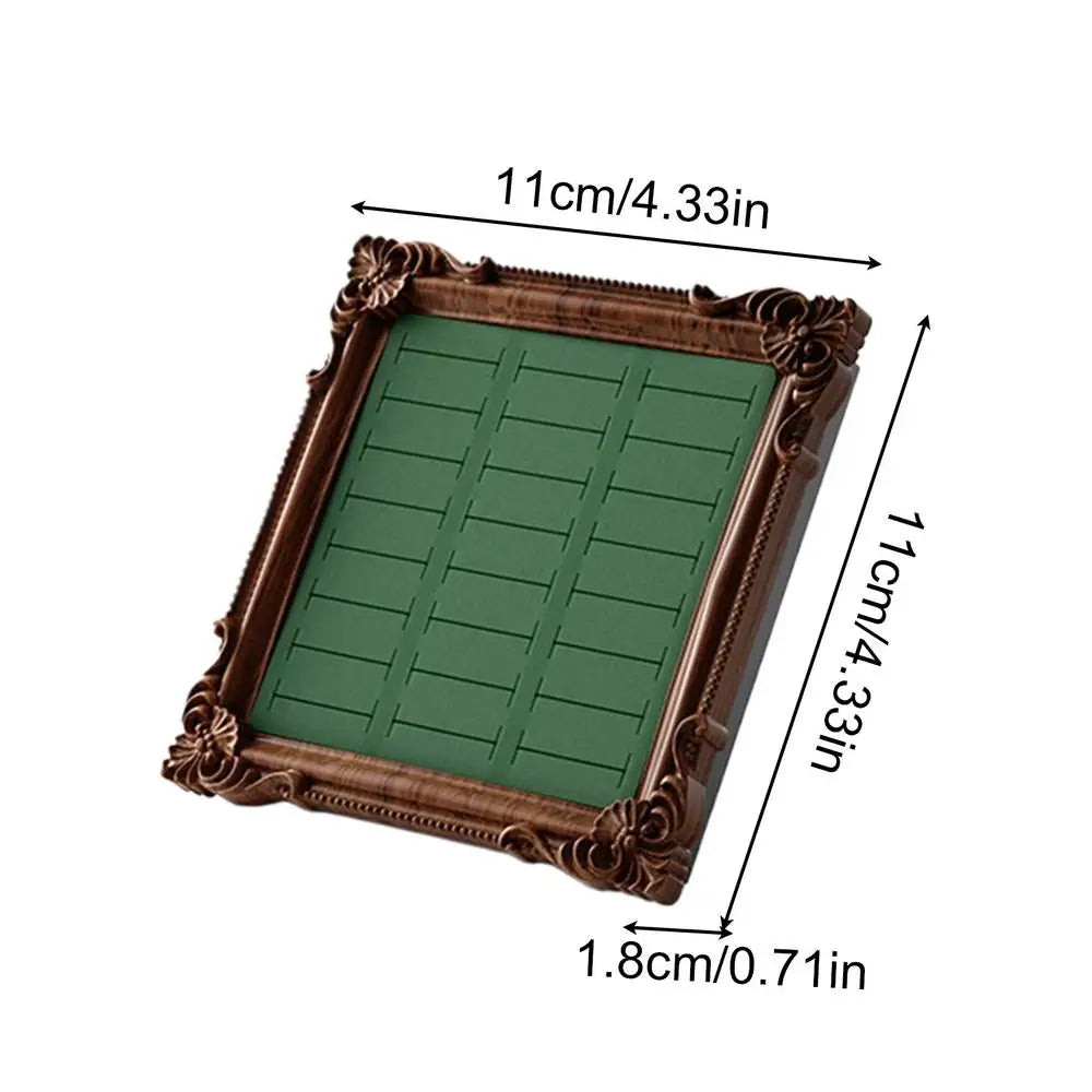Vintage Ring Holder European Jewelry Organizer Aesthetic Trinket Stand for Bedroom Wedding Vanity Cabinet Counter Showcase Peaceful Pleasures Health and Wellness Green