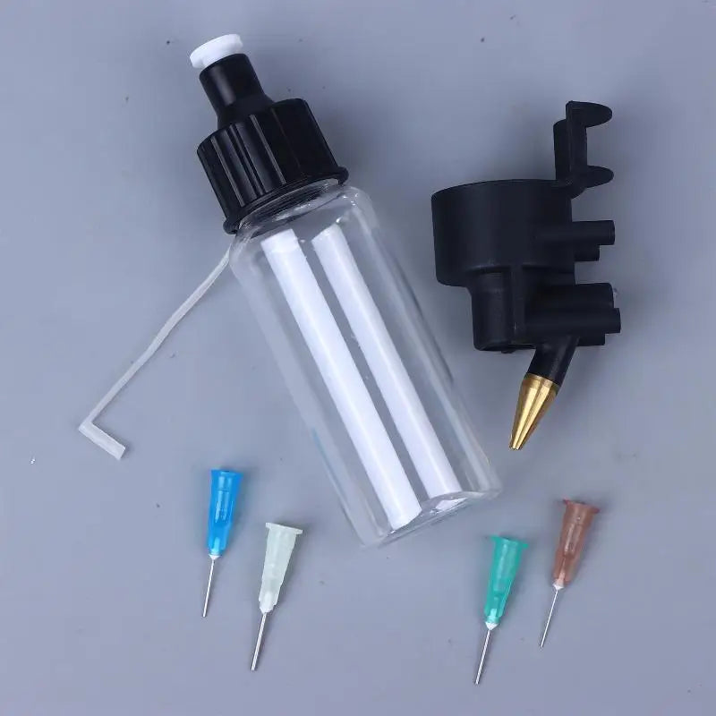 High Quality Airbrush Kit With 50ml Special Bottle & 0.2/0.3/0.5/0.8mm Disposable Nozzle No-Clean Air Brush Tool Spray Module Peaceful Pleasures Health and Wellness