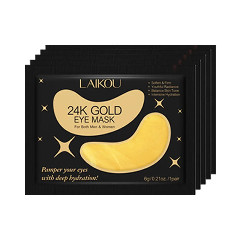 Laikou Sakura 24K Gold Eye Mask 5 Pairs – Anti-Dark Circle Patches Under Eye Patches Peaceful Pleasures Health and Wellness 24K Gold 5p