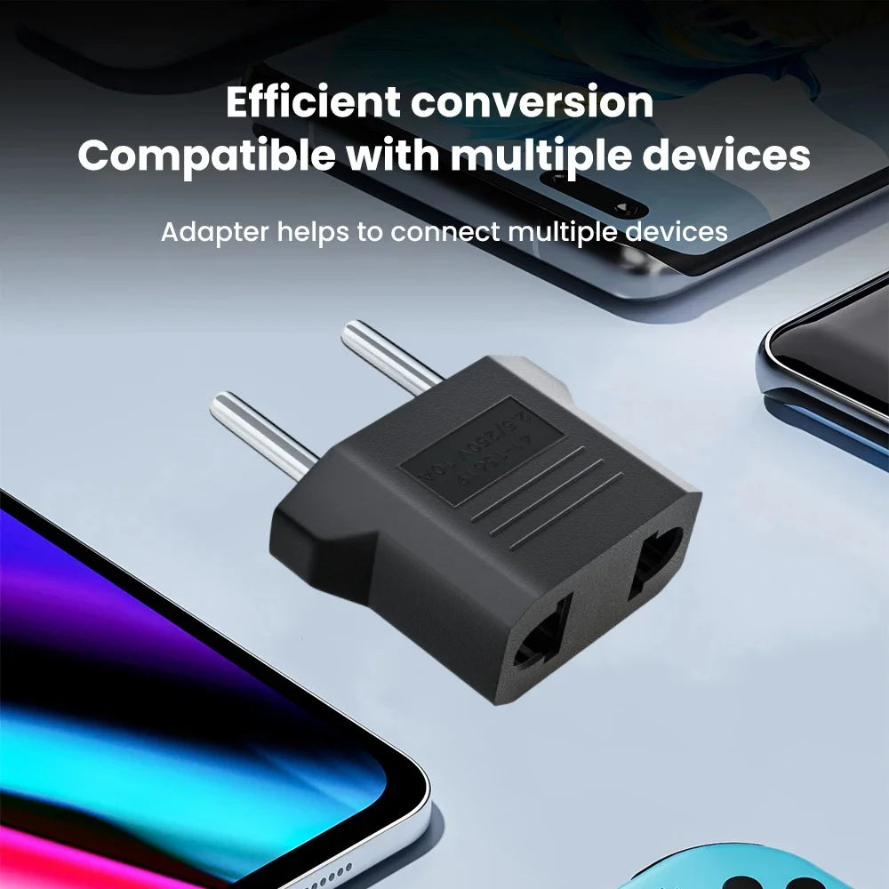 3/5/10Pcs US to EU Travel Plug Adapter Universal AC Power Converter for USA to European Outlets 4.0mm/4.8mm 2-Pin Socket Adapter Peaceful Pleasures Health and Wellness