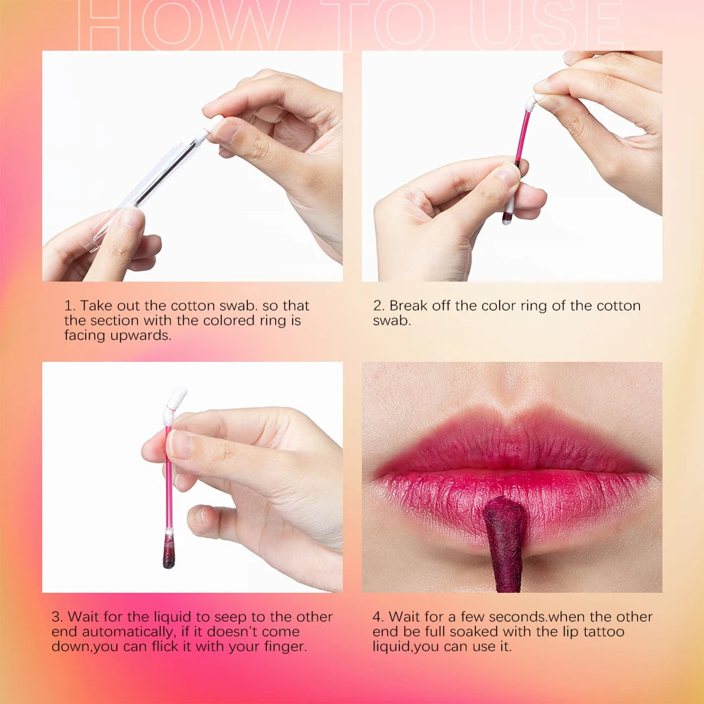 New Cotton Swab Lip Gloss Tattoo Lipstick Velvety Waterproof Matte Lip Gloss Portable Lip gloss Women Use Of Vacation Tourism Peaceful Pleasures Health and Wellness