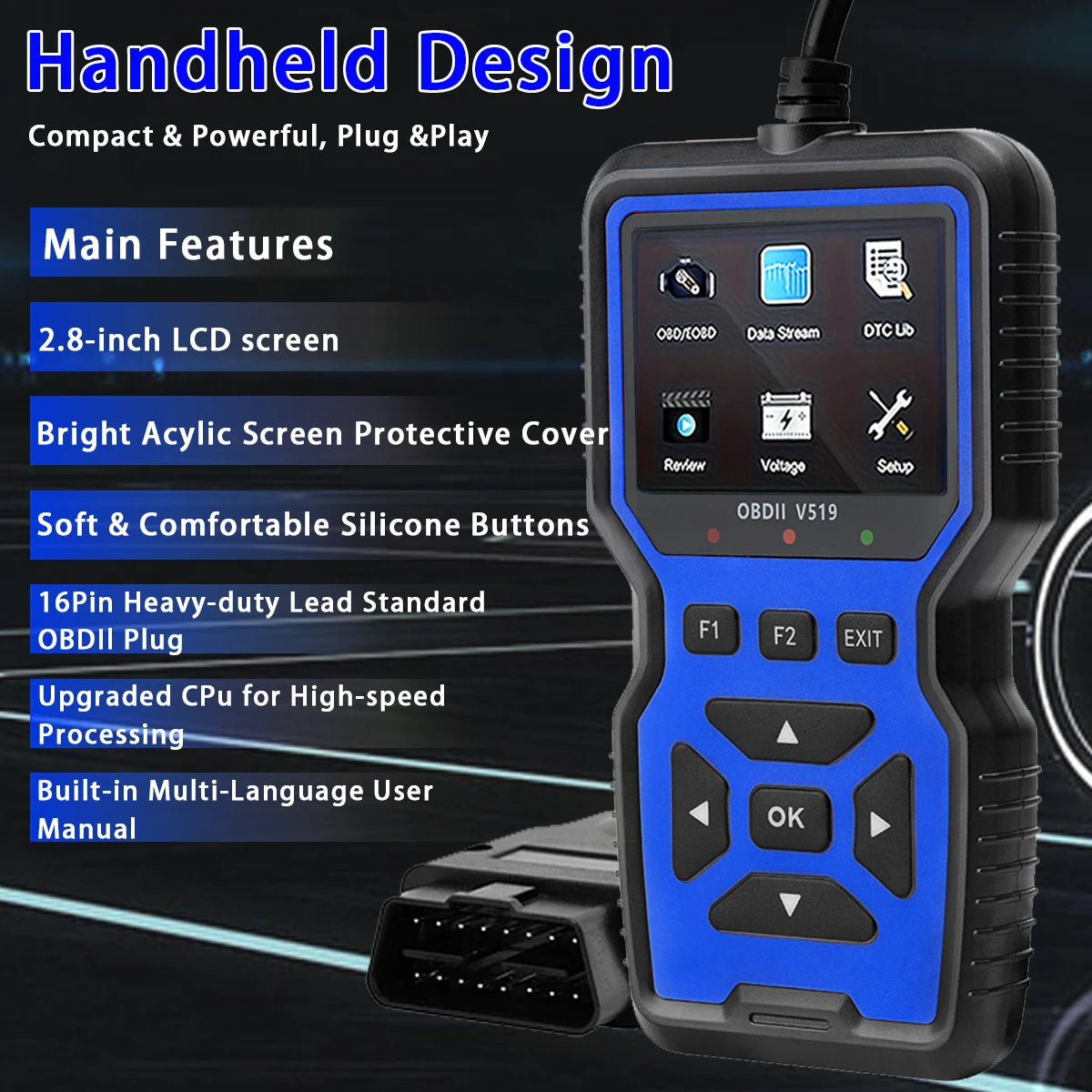 V519 OBD2 Diagnostic Tool – Code Reader for 1996+ Vehicles