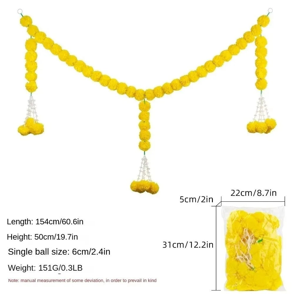 Artificial Marigold Garland – Diwali Pooja Indian Wedding Décor