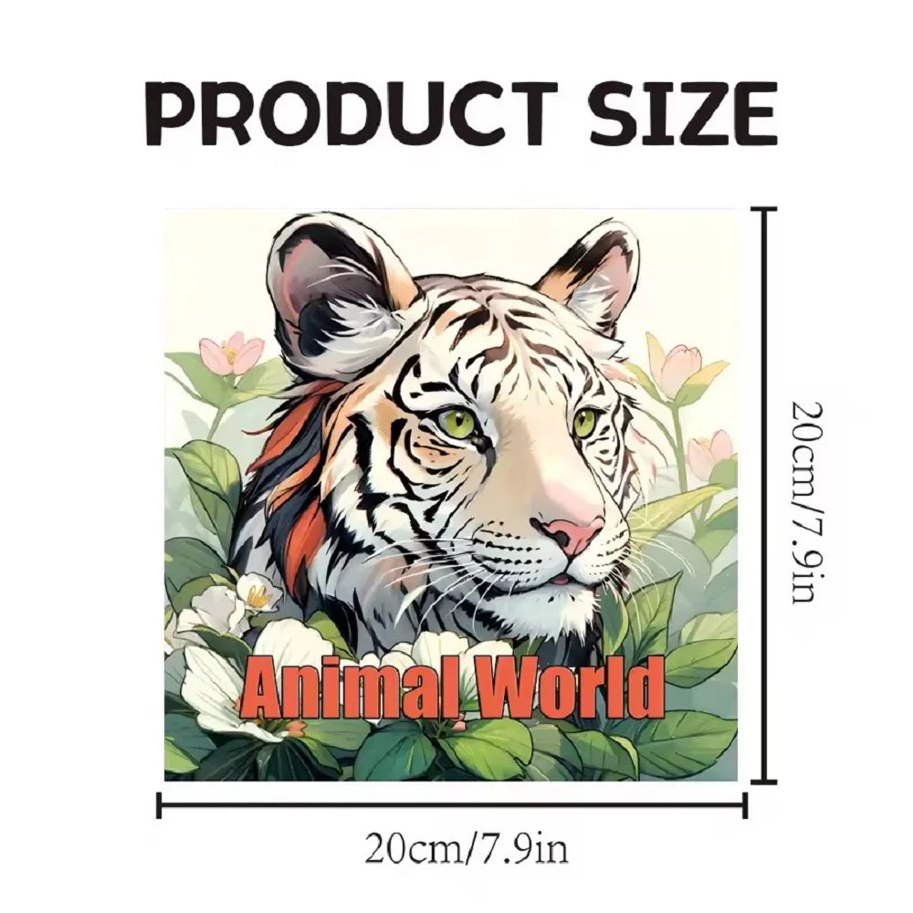 Animal World Coloring Book 20 Pages Adult Picture Animals Drawings