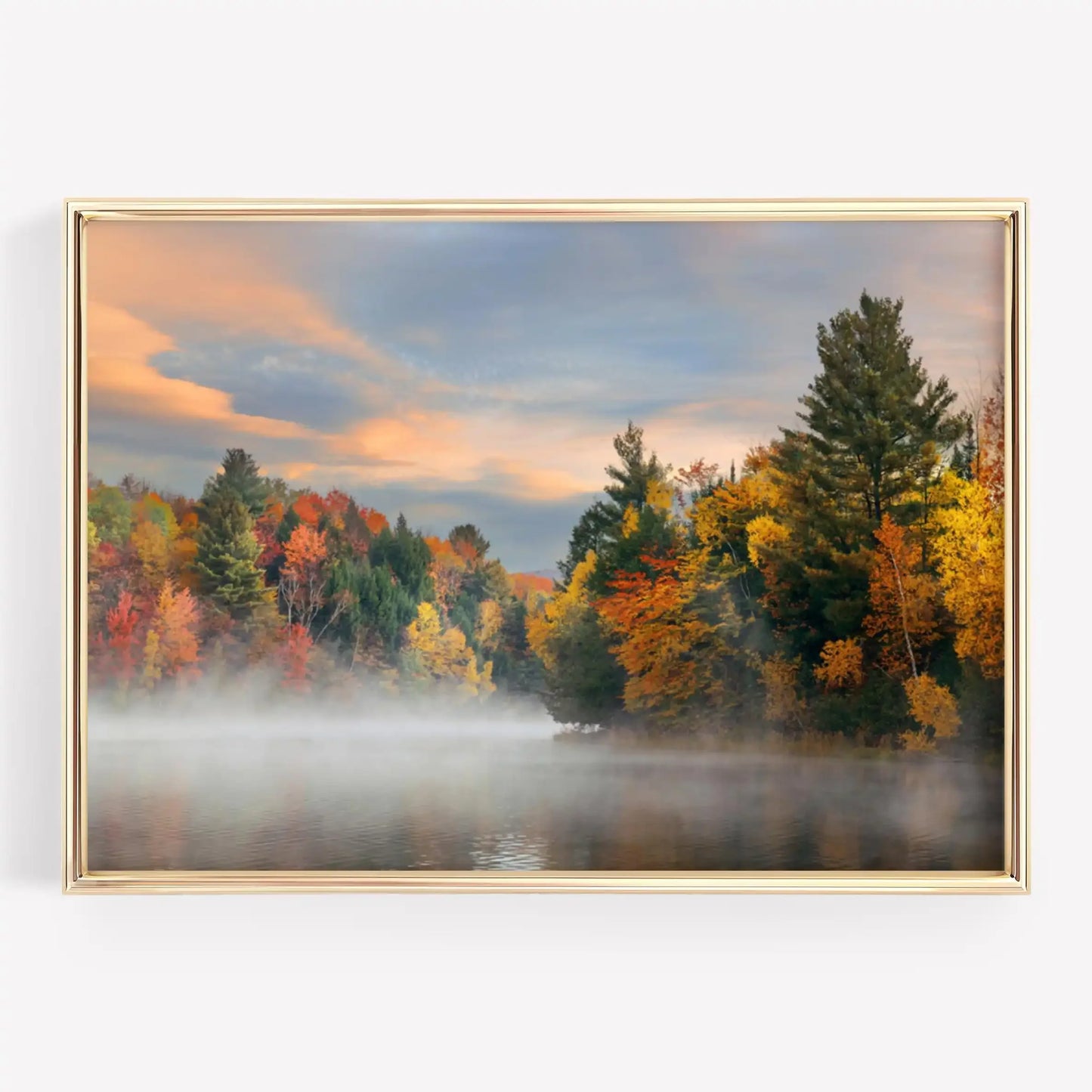 Autumn Forest Path Canvas Print | Golden Leaves Wall Art