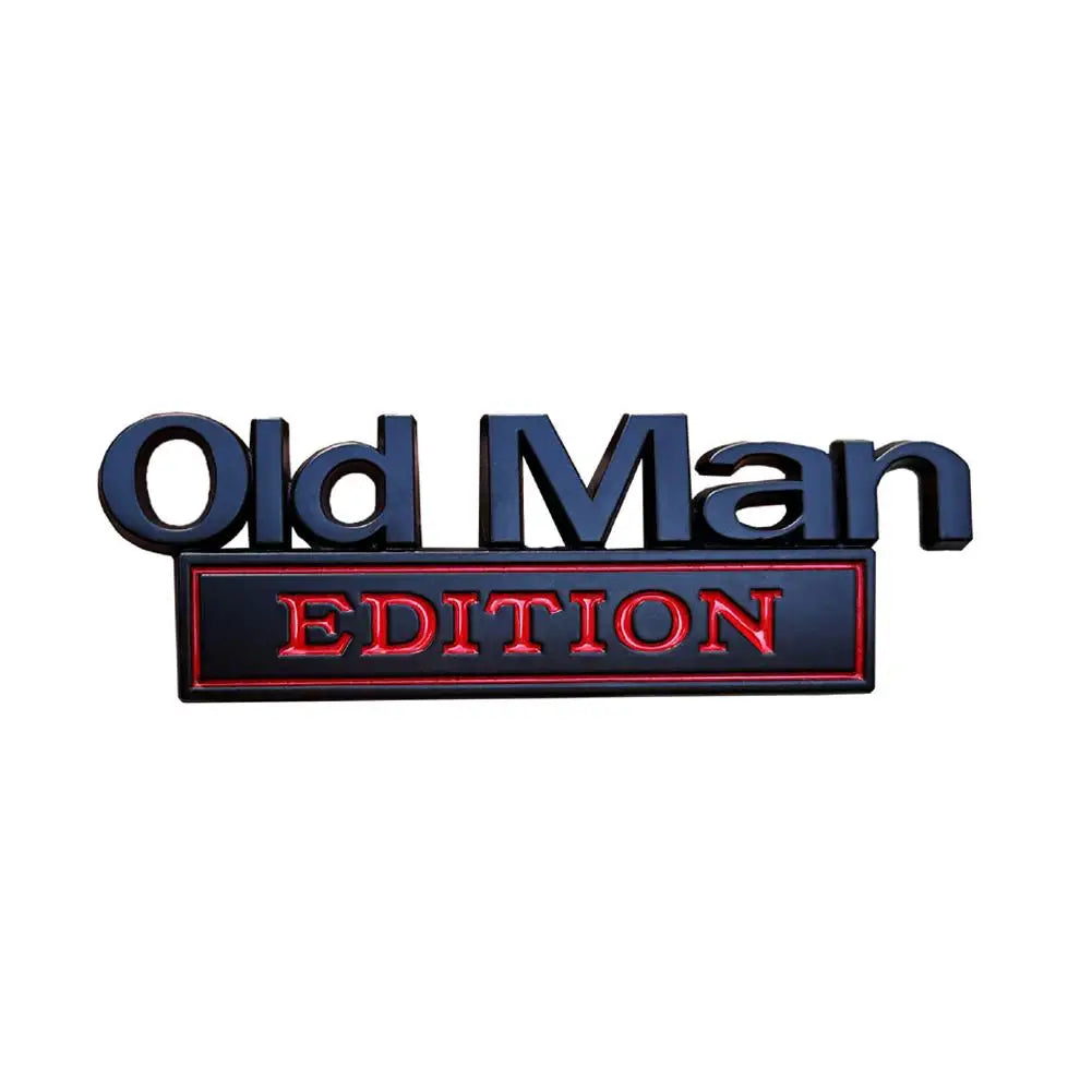 Old Man Edition 3D Chrome Metal Car Emblem Badge Sticker