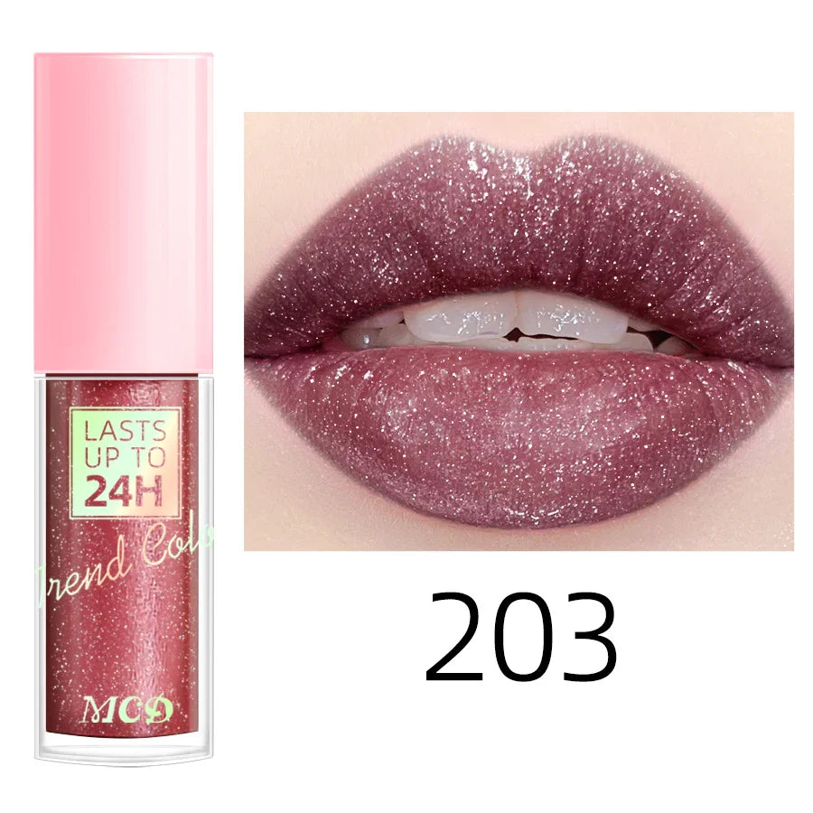 MCD Glitter Lip Gloss – 18 Shades, Waterproof & Long-Lasting