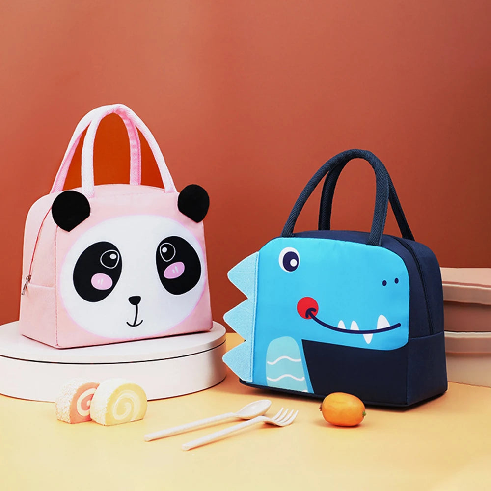 3D Three-Dimensional Bento Bag Cute Cartoon Bento Bag Lunch Bag Handbag Storage Insulation Bag Canvas Lunch Box Bag Ice Pack Peaceful Pleasures Health and Wellness