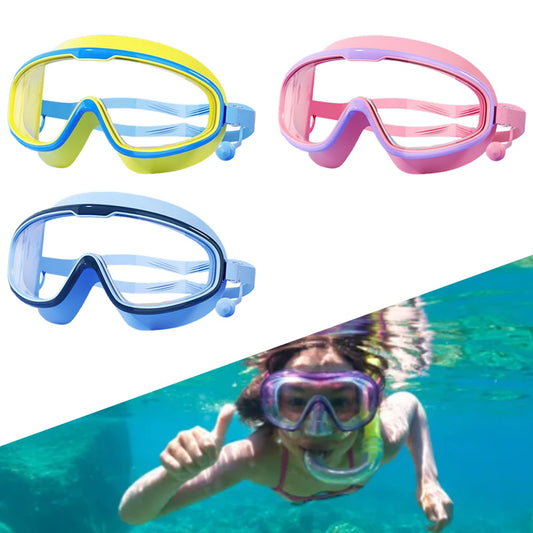 Kids Swim Goggles Anti Fog Swimming Goggles Large Frame HD Swim Glasses UV Protection Swimming Goggles for Diving Snorkeling Peaceful Pleasures Health and Wellness