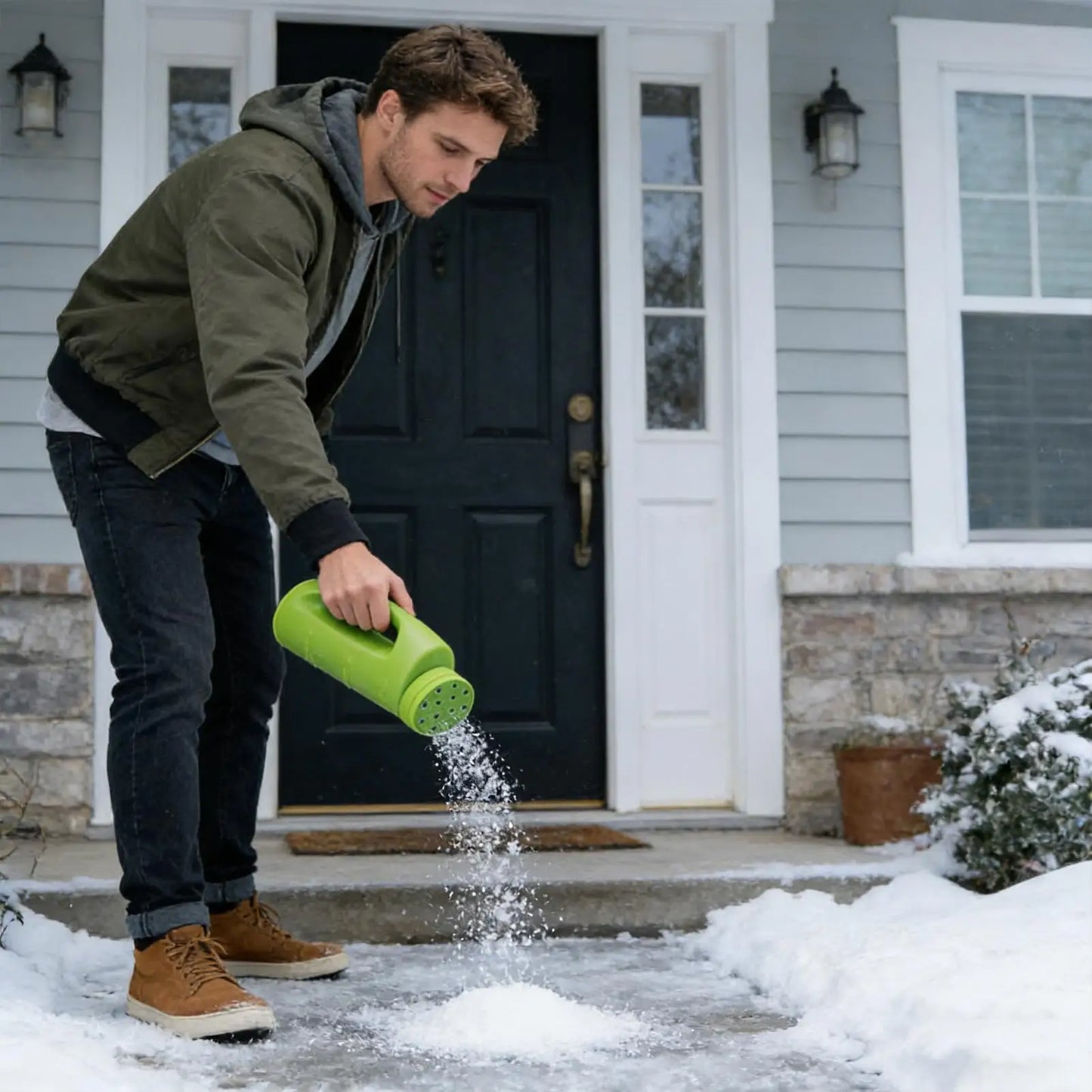2L Handheld Salt Spreader – Snow, Ice Melt & Fertilizer
