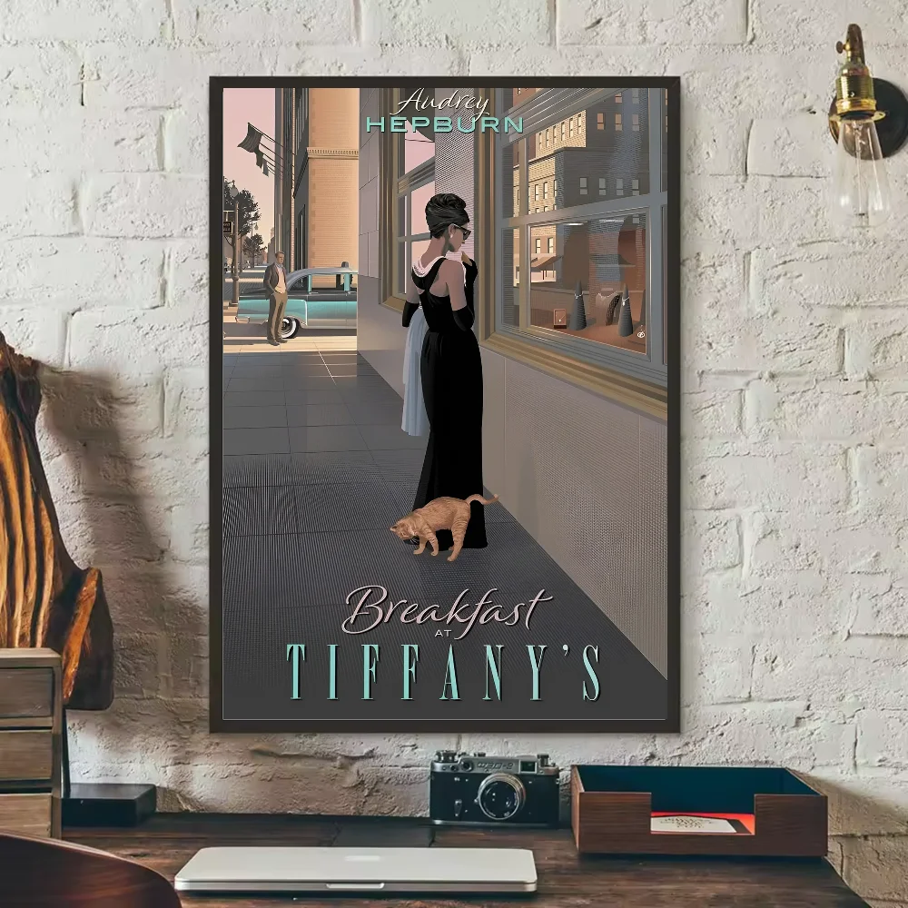 Audrey Hepburn HD Wall Poster – Waterproof PVC Sticky Decor Wall Art Poster Peaceful Pleasures Health and Wellness z10 40X50cmNoframe