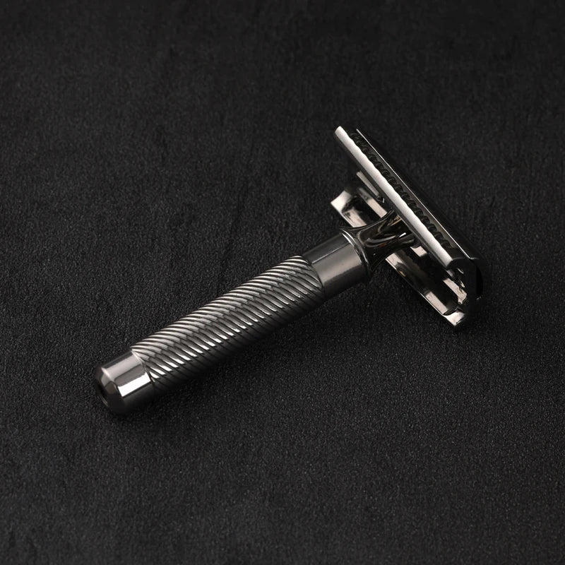 Yaqi Slant 37 Stainless Steel Safety Razor With 6Pcs Bottom Accessories Portable Razor With 1.00mm Blade Gap For Male Shaving Peaceful Pleasures Health and Wellness