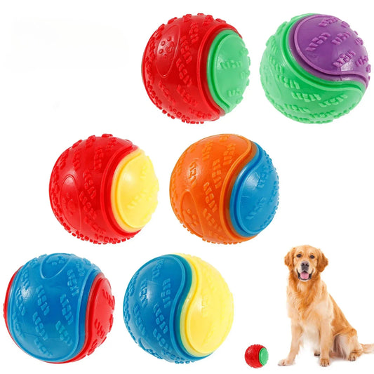 Squeaky Dog Ball Toy – Durable TPR Chew & Fetch Ball Dog Squeaky Toy Peaceful Pleasures Health and Wellness