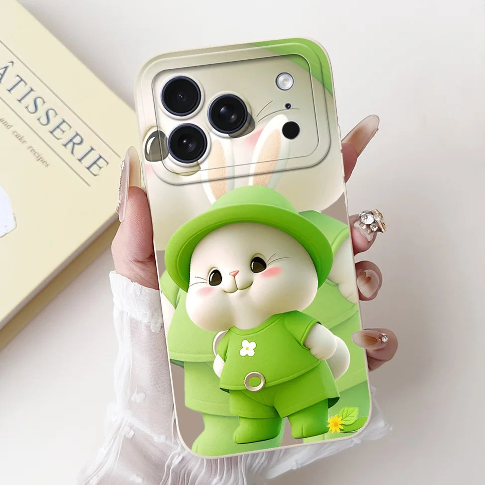 iPhone 17 Pro Silicone Case | Cute Kawaii Floral Painted Cover
