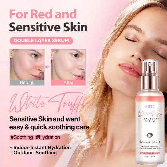 Korean White Truffle Extract First Spray Glowing Facial Serum Vitamin E Antioxidant Face Repair Essence Portable Skincare Makeup Peaceful Pleasures Health and Wellness